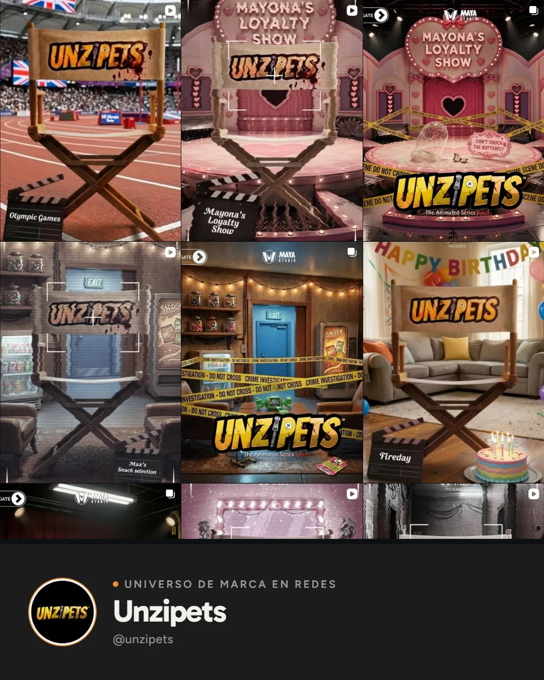 Feed de Instagram de Unzipets